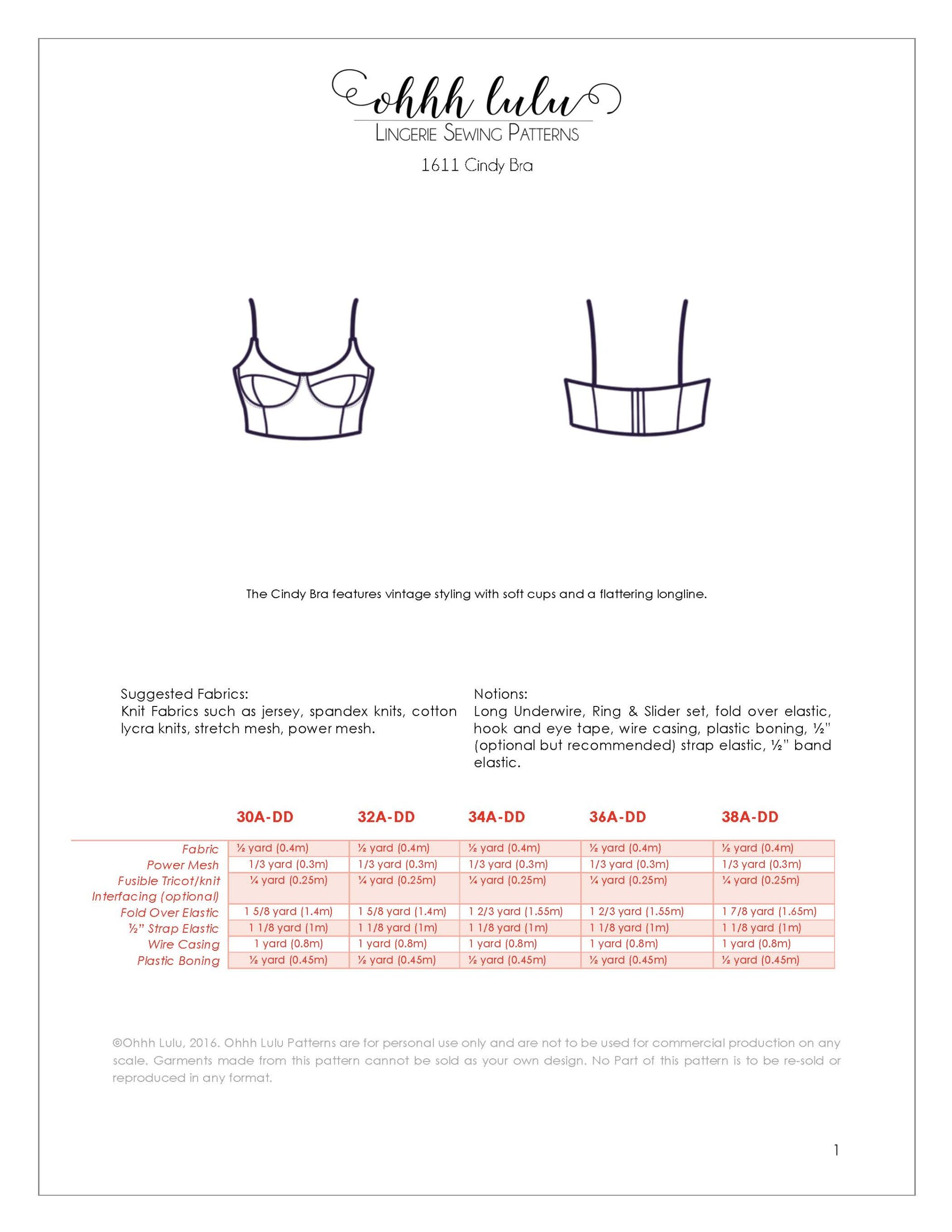 Cindy Longline Underwire Bra PDF Sewing Pattern - Image 3