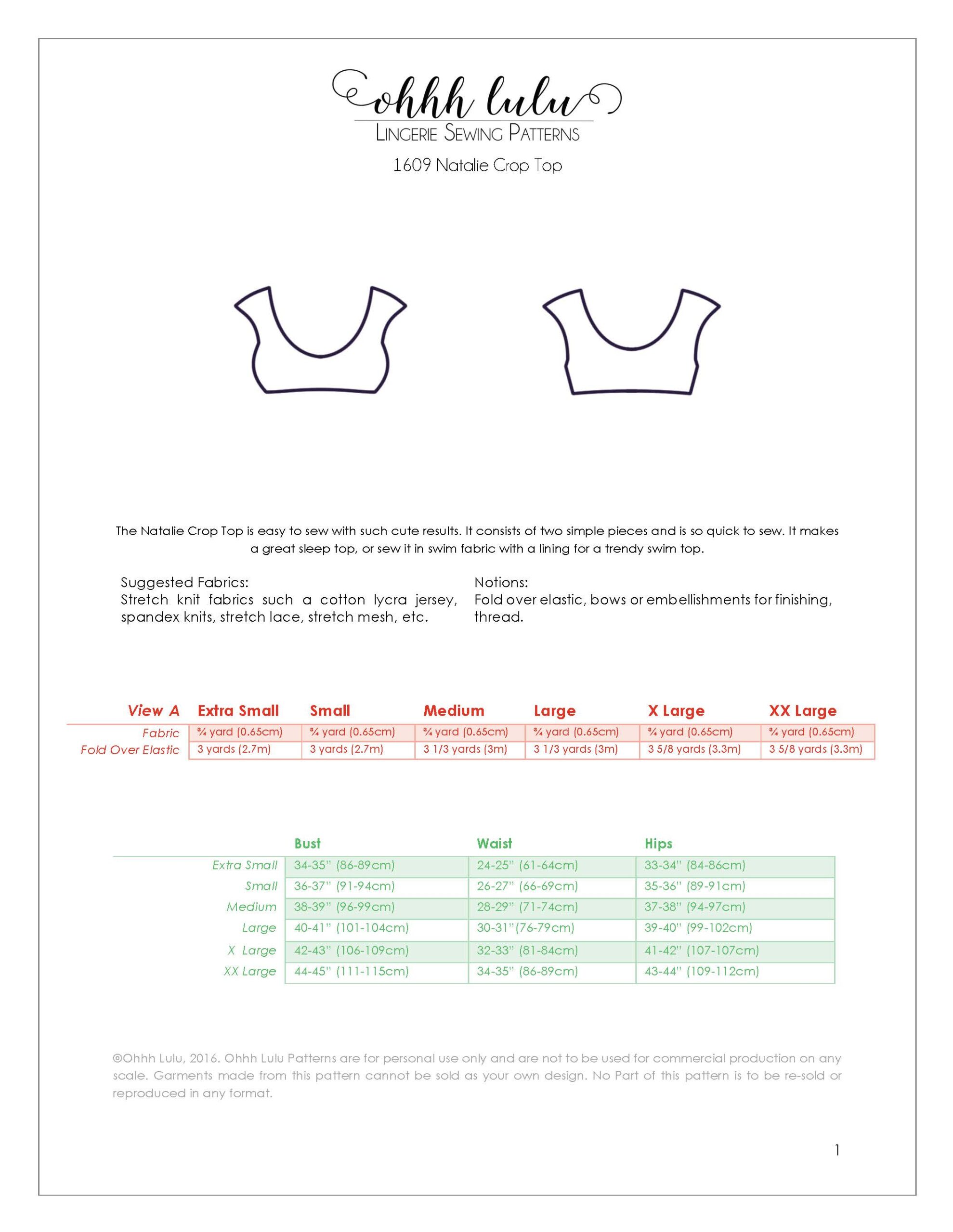 Natalie Crop Top Easy PDF Sewing Pattern - Image 3