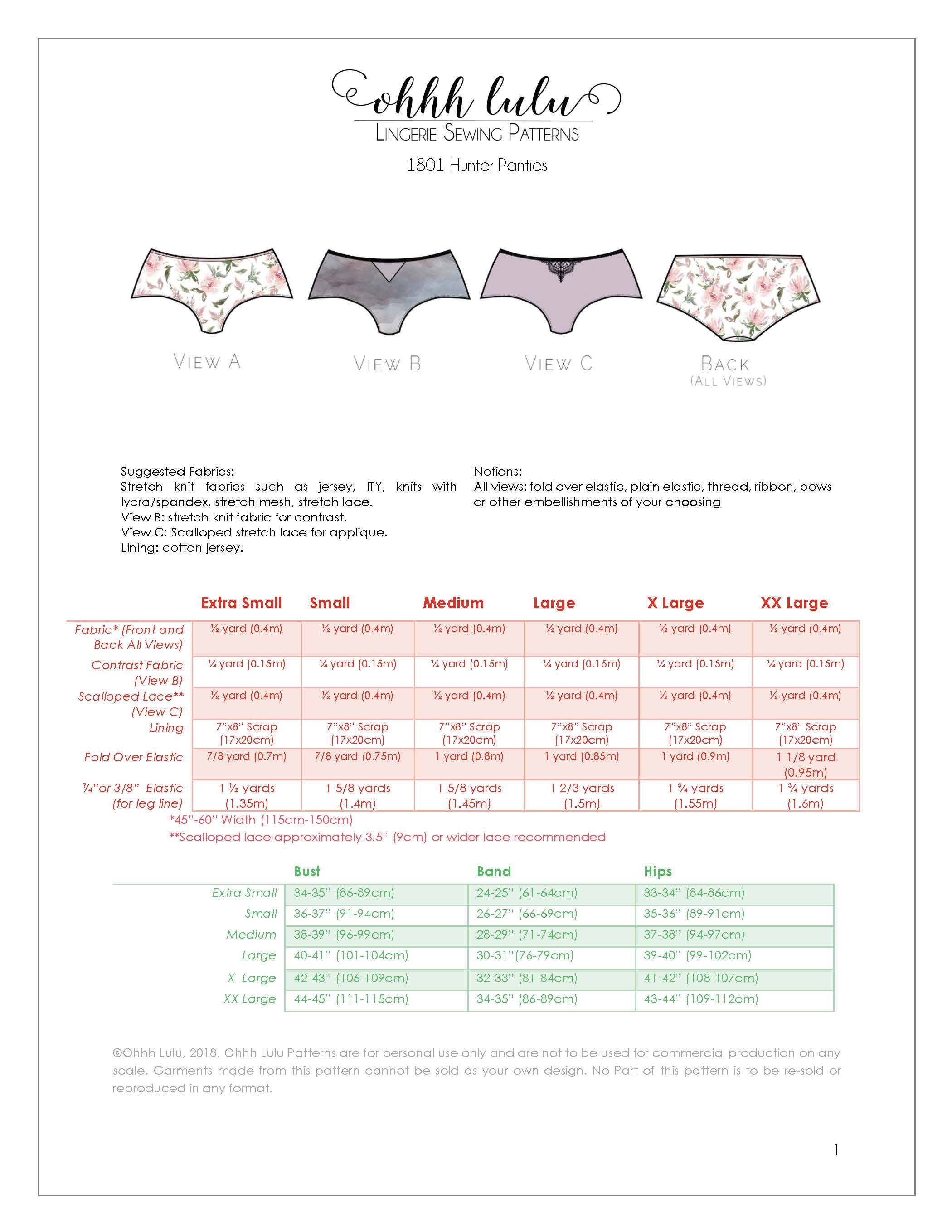 The Hunter Mid-Rise Boy Leg Panties PDF Sewing Pattern - Image 2