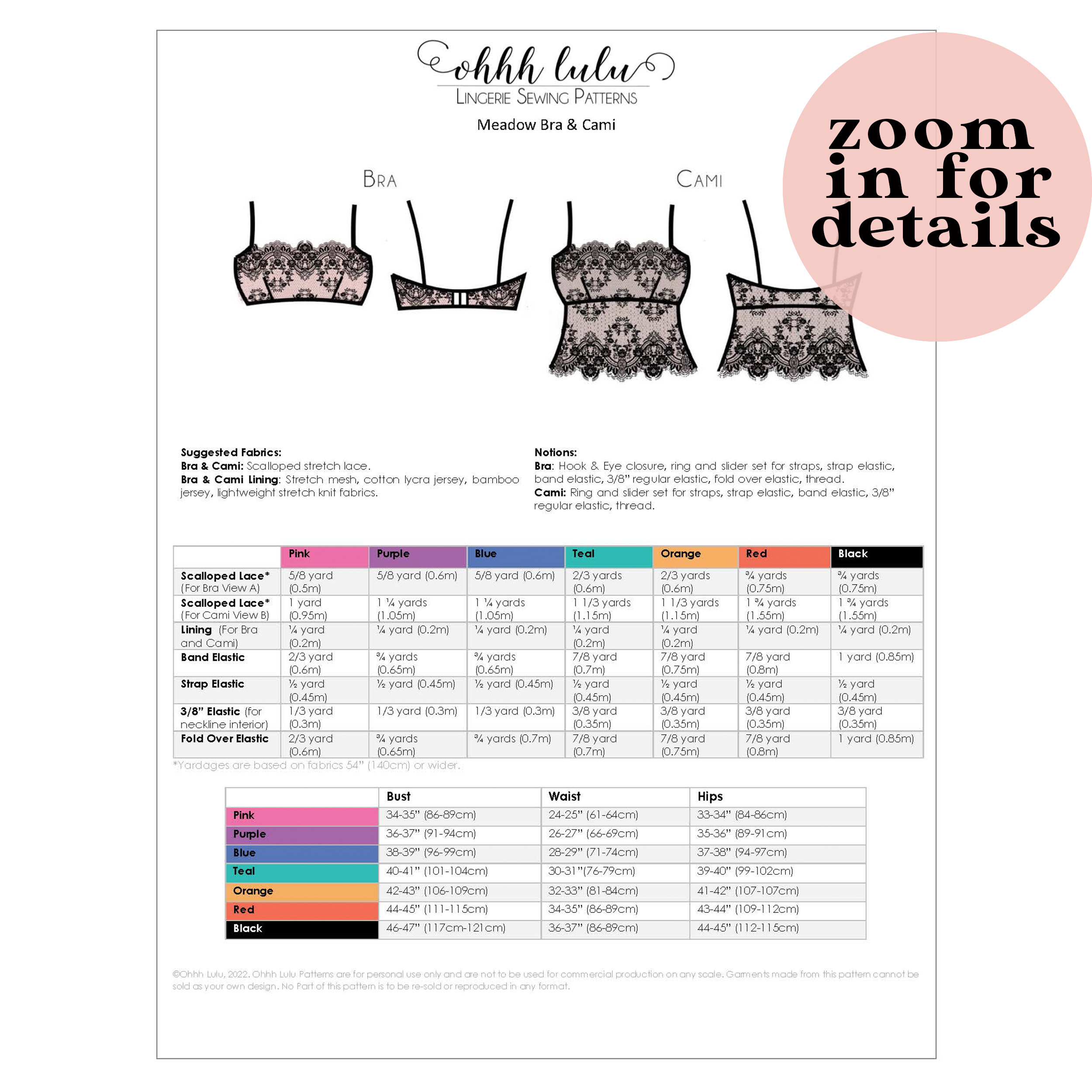 Meadow Lace Bralette and Camisole Digital Sewing Pattern - Image 10